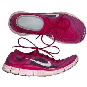 Nike Free 5.0+ Flyknit Fireberry Pink Running Shoes